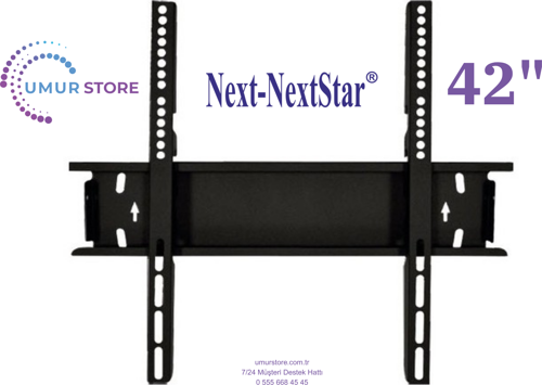 Next YE-42020G6 42" 106 Ekran Full HD 42”, 43”, 49”, 50” Uyumlu Lcd Led TV Sabit Duvar Askı Aparatı