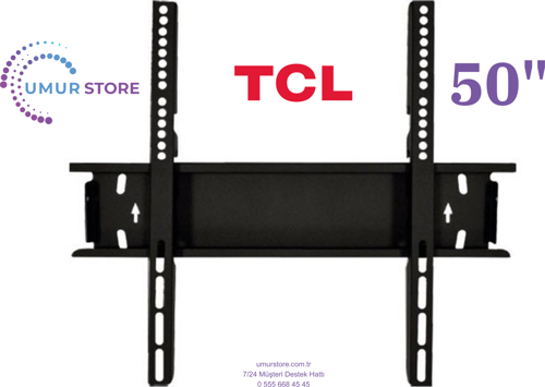 TCL 50T6C 50" 127 Ekran Uydu Alıcılı 4K 42”, 43”, 49”, 50” Uyumlu Lcd Led TV Sabit Duvar Askı Aparat