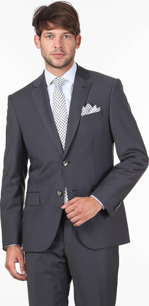 Antrasit Modern Fit Yün Karışımlı Takım Elbise