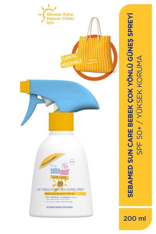 Baby SPF 50+ UVA - UVB Filtreli Çok Yönlü Koruyucu Çocuk Güneş Spreyi 200 ml - Plaj Çantası Hediyeli