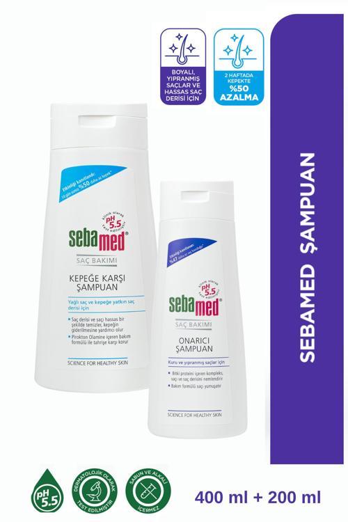 Kepek Karşıtı Şampuan 400ml ve Yıpranmış Saçlara Özel Onarıcı Şampuan 200ml Set