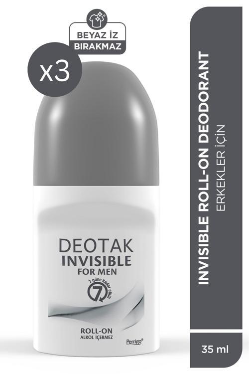 Invisible Erkek 7 Güne Kadar Etkili Roll-On Deodorant 35 ml x 3 Adet