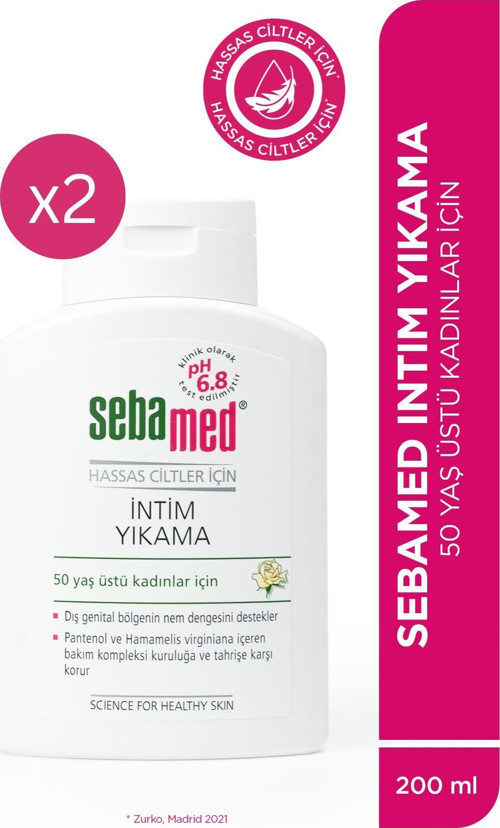Kuruma Karşıtı Menopoz İntim Yıkama - Hassas Cilt Genital Bölge Temizleyici 200ml - 2 Adet