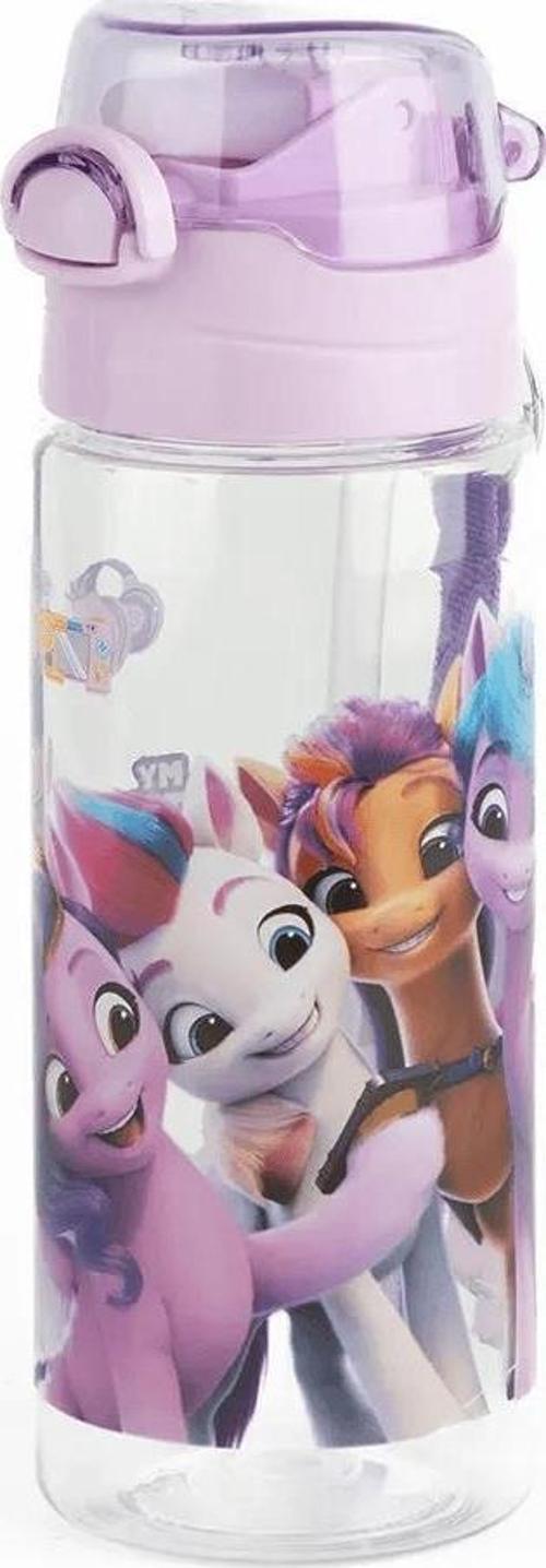 My Little Pony Şeffaf Matara 500ml - Pony Çocuk Suluk - Lisanslı My Little Pony Matara Pipetli Suluk
