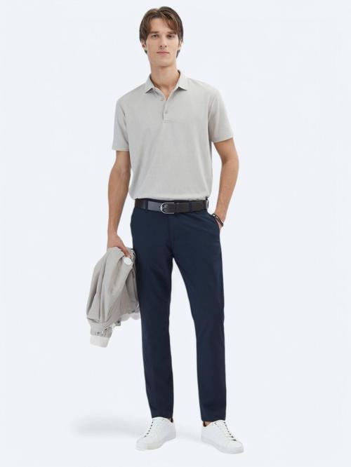 Lacivert Dokuma Slim Fit Casual Pantolon