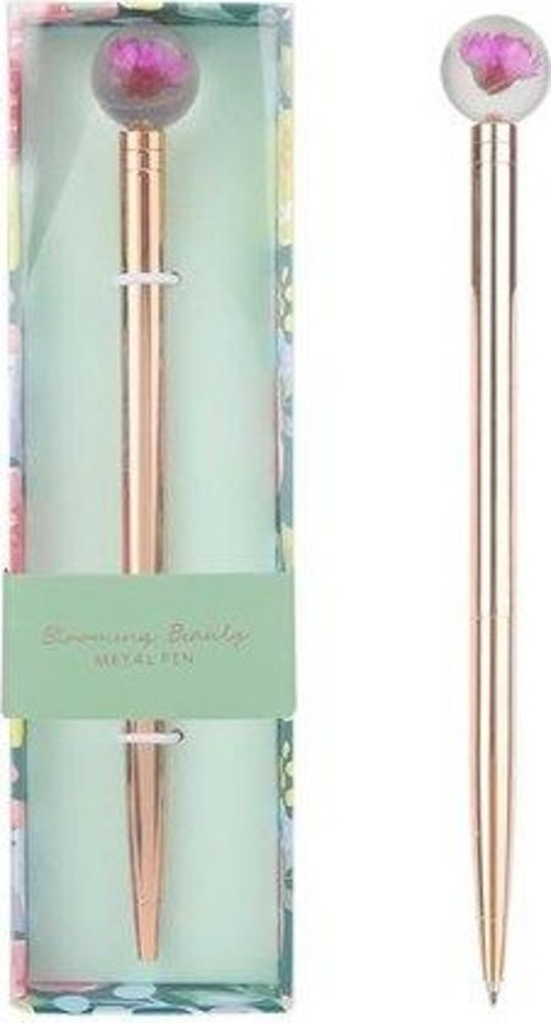 Metal Rosegold Çiçekli 1.0 Tükenmez Kalem
