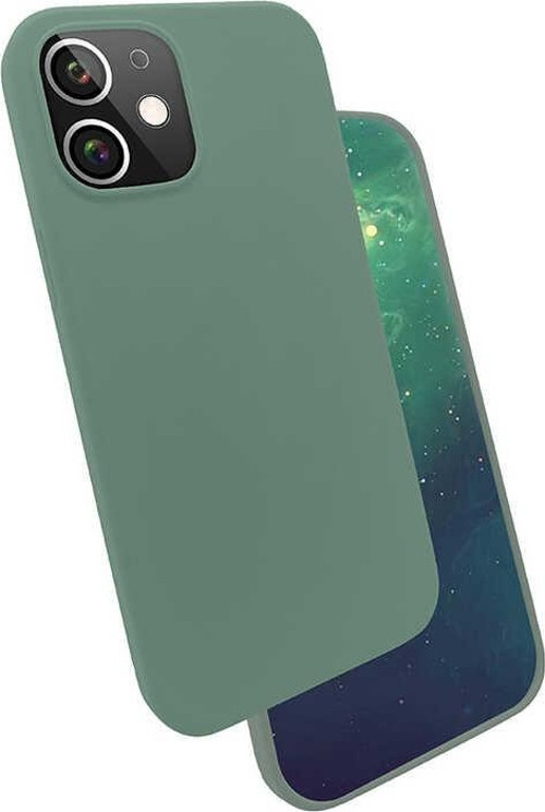 iPhone 12 Uyumlu MKST Silk Silikon-Koyu Yeşil