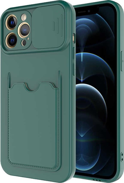 iPhone 12 Pro Uyumlu MKST Kartix Kılıf-Koyu Yeşil