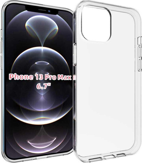 iPhone 13 Pro Max Uyumlu MKST Süper Silikon Kılıf-Renksiz