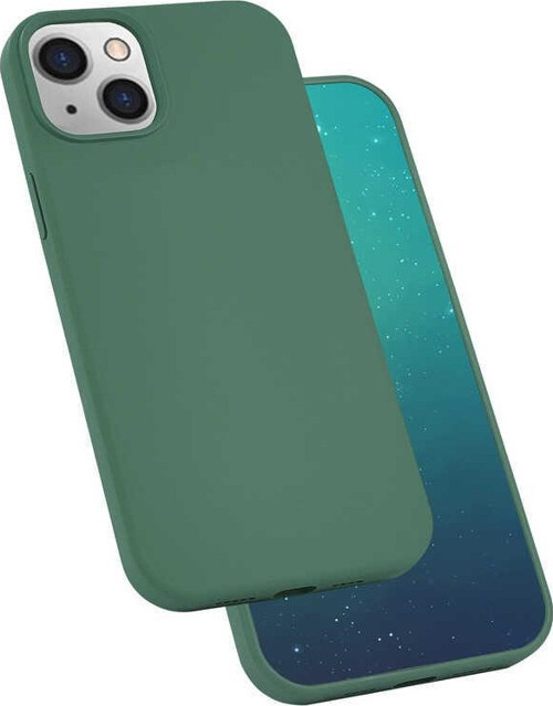 iPhone 13 Uyumlu MKST Silk Silikon-Koyu Yeşil