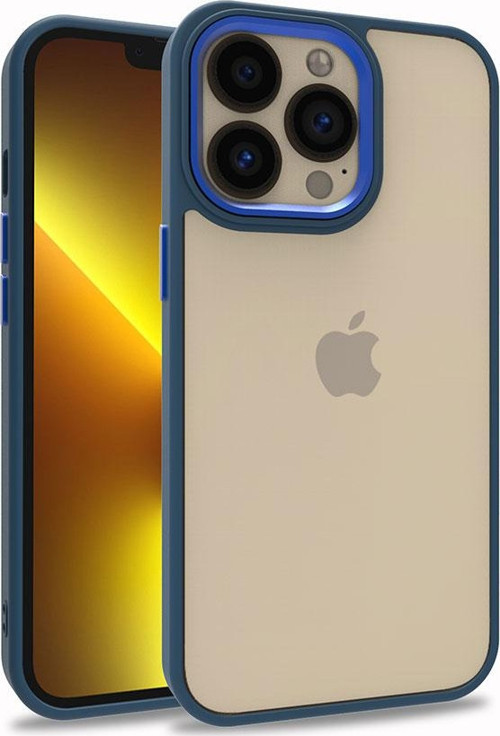 iPhone 13 Pro Uyumlu MKST Flora Kılıf-Mavi