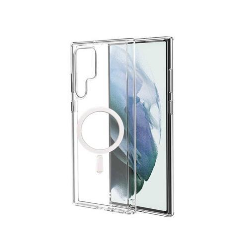 Galaxy S22 Ultra Uyumlu MKST Tacsafe Wireless Kılıf-Renksiz