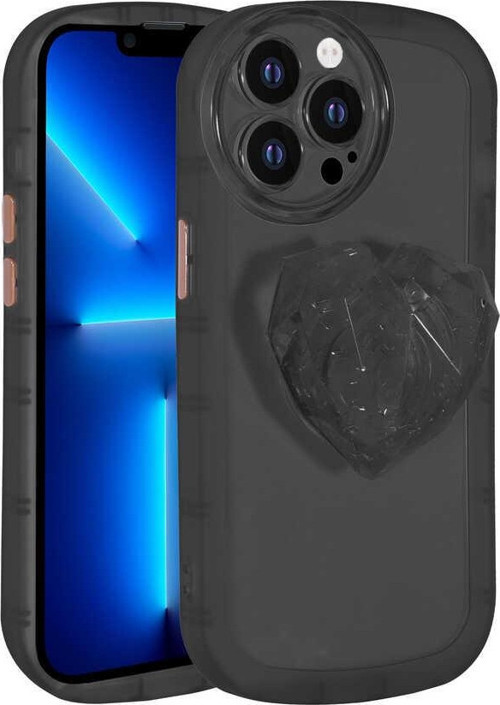 iPhone 12 Pro Max Uyumlu Kamera Korumalı Pop Soketli Renkli MKST Ofro Kılıf-Siyah
