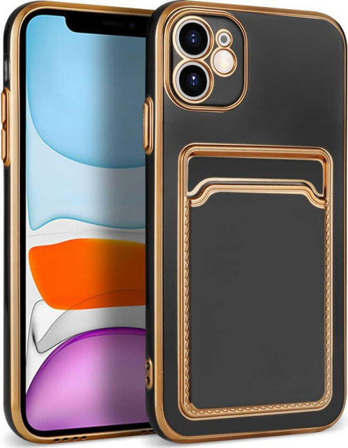 iPhone 11 Uyumlu MKST Bark Kartlıklı Kılıf-Siyah