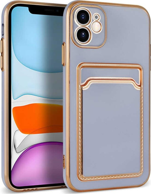 iPhone 11 Uyumlu MKST Bark Kartlıklı Kılıf-Lila