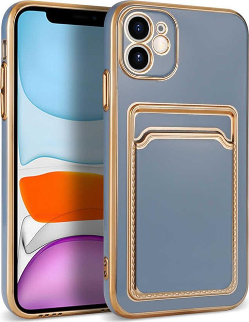 iPhone 11 Uyumlu MKST Bark Kartlıklı Kılıf-Mavi