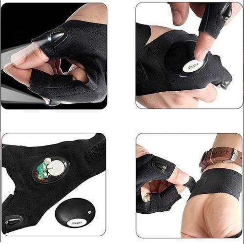 Led Işıklı Eldiven LED Işıklı Tamirci Balıkçı Bisiklet Eldiveni