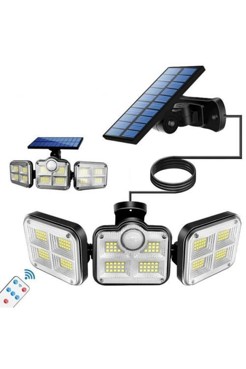 Kumandalı Solar Güneş Enerjili 122 Ledli Hareket Sensörlü Bahçe Aydınlatma