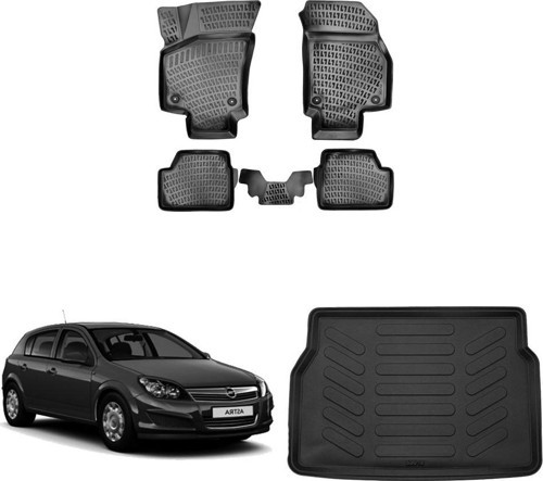 Opel Astra H HB 2004 - 2013 Yılları Arası Uyumlu 3D Havuzlu Paspas + 3D Bagaj Havuzu Set