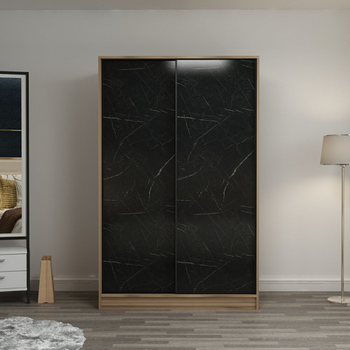 Kale 2 Kapaklı Sürgülü Dolap 120 Cm - Dore/Royal Mermer 210CM