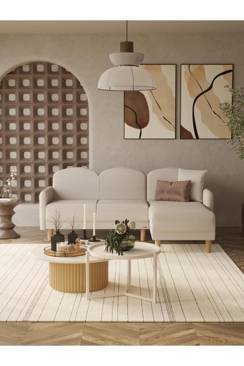 Bohem Köşe Takımı, İskandinav L Koltuk, Modern Köşe Koltuk, Uzanmalı, Yataklı Sandıklı