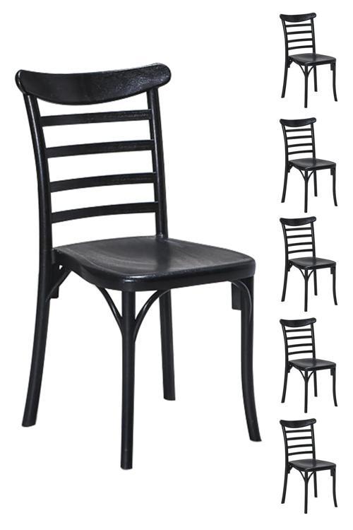 6 Adet Efes Siyah Sandalye / Balkon-Bahçe-Mutfak