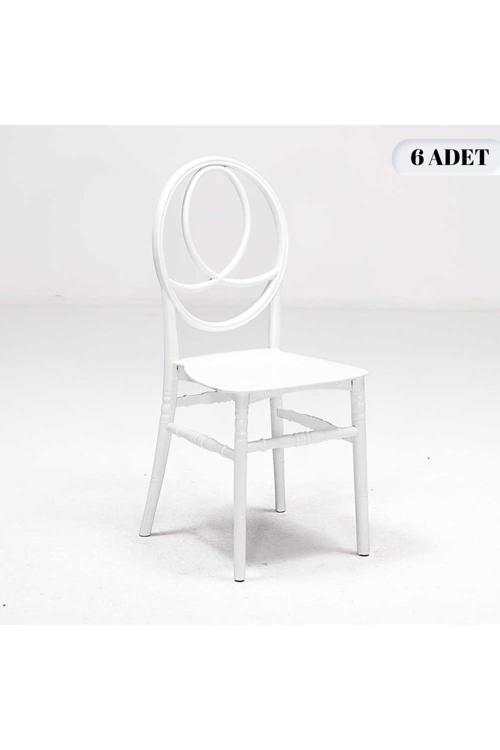 6 Adet Phoenix Beyaz Sandalye / Balkon-Bahçe-Mutfak