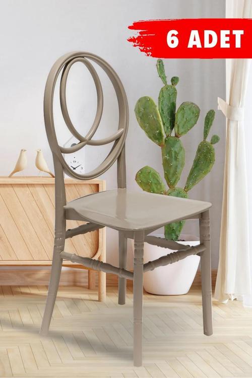 6 Adet Phoenix Cappucino Sandalye / Balkon-Bahçe-Mutfak