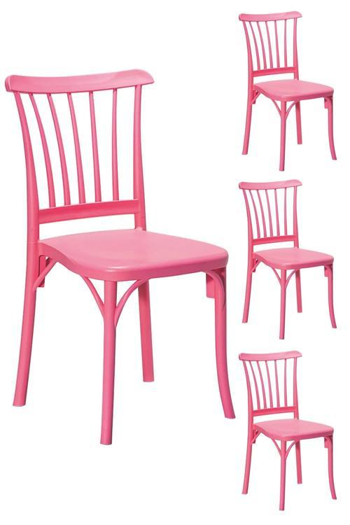 4 Adet Violet Pembe Sandalye / Balkon-Bahçe-Mutfak