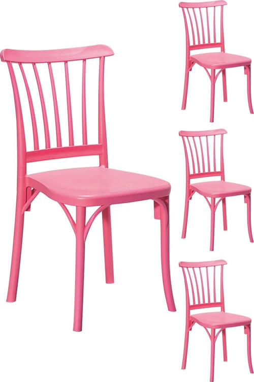 4 Adet Violet Pembe Sandalye / Balkon-Bahçe-Mutfak