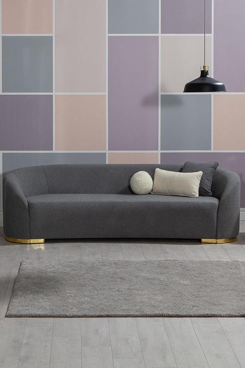 Teddy Üçlü Kanepe - Gri