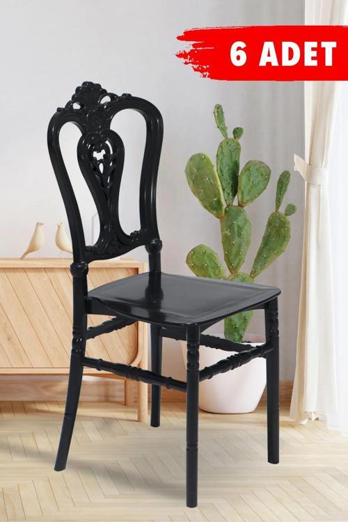 6 Adet Carisma Siyah Sandalye / Balkon-Bahçe-Mutfak