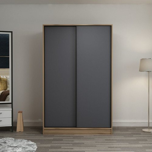 Kale 2 Kapaklı Sürgülü Dolap 120 Cm - Dore/Antrasit 210CM
