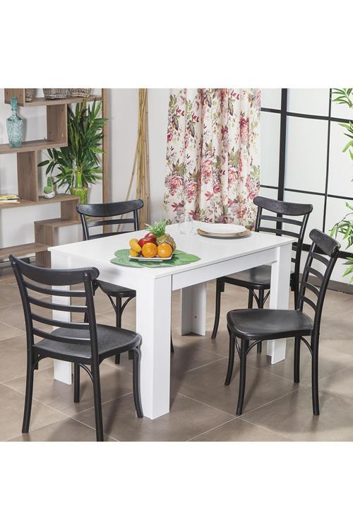 Arda / Efes Mutfak Masa Takımı 4 Sandalye 1 Masa - Siyah