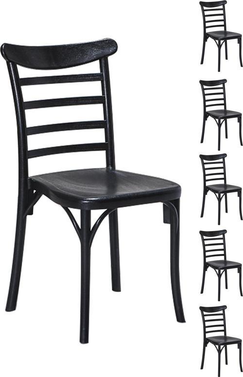 6 Adet Efes Siyah Sandalye / Balkon-Bahçe-Mutfak