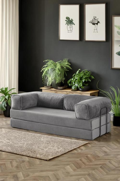 Legoom 90X200 Açılır Kanepe Yatak Olabilen Rahatlama , Aktivite Koltuğu, Gri 90X200