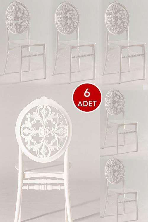 Home Venüs Mutfak Sandalyesi 6 Adet - Beyaz