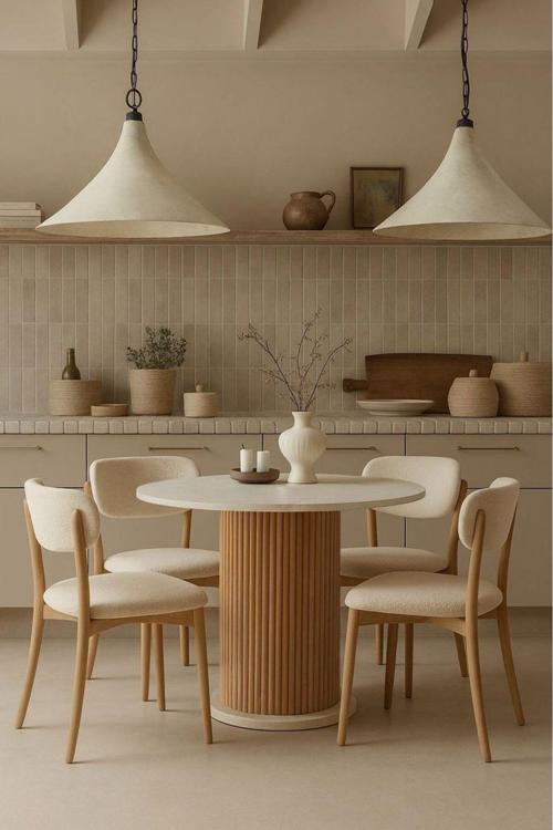 Bohem Mutfak Masa Takımı 4 Kişilik Yemek Masa Seti, (Masa+4 Sandalye), İskandinav Masa, Sandalye