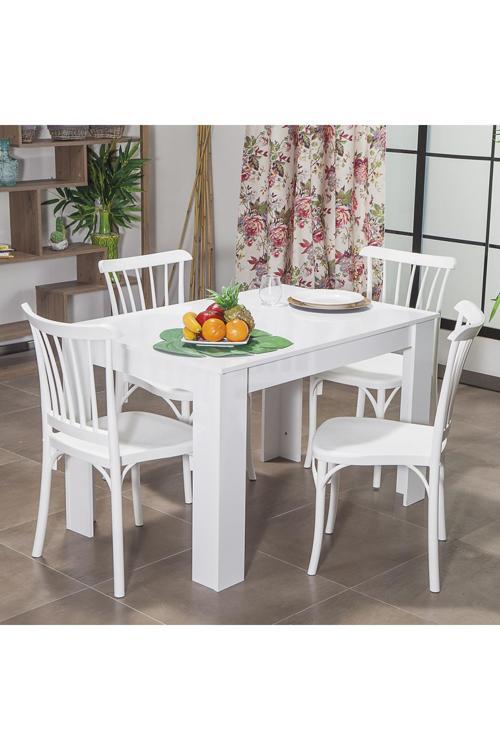 Arda / Violet Mutfak Masa Takımı 4 Sandalye 1 Masa - Beyaz