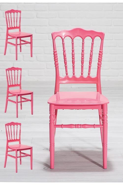 Miray Home Mutfak Sandalyesi 4 Adet - Pembe