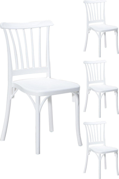 4 Adet Violet Beyaz Sandalye / Balkon-Bahçe-Mutfak