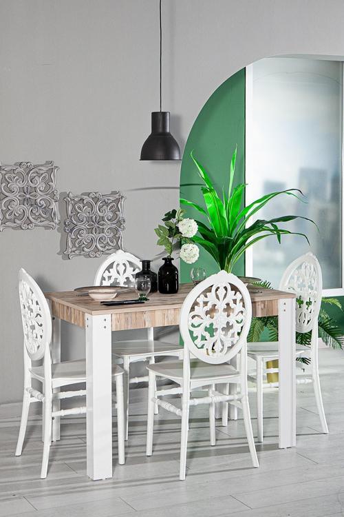 Home Grande Masa / Venüs Mutfak Masa Takımı - Beyaz