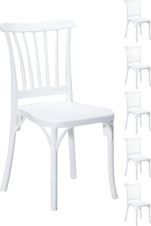 6 Adet Violet Beyaz Sandalye / Balkon-Bahçe-Mutfak