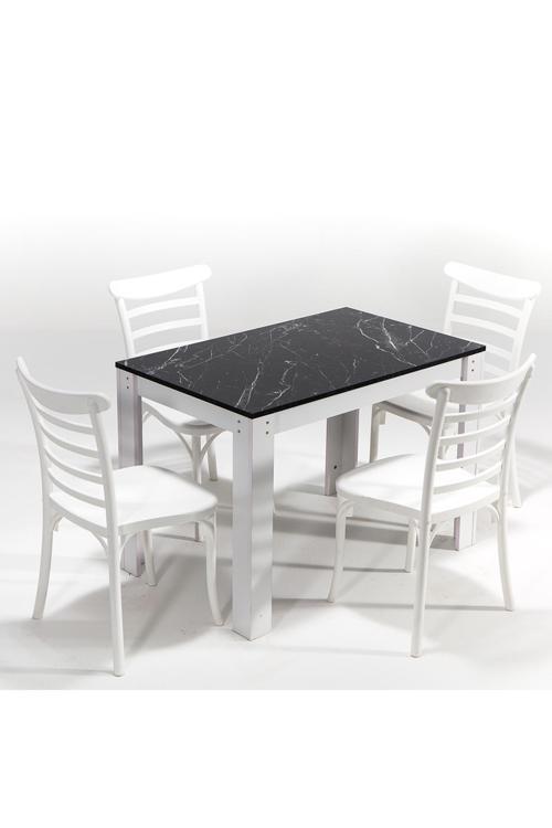 Mirage / Efes Mutfak Masa Takımı 4 Sandalye 1 Masa - Beyaz