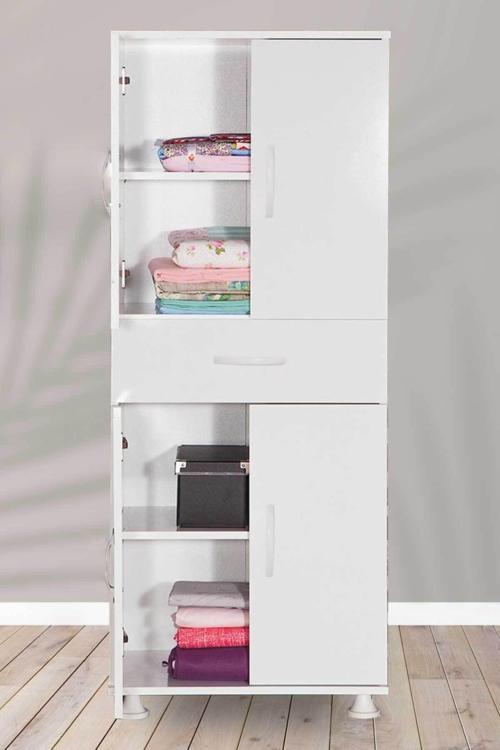 Atlas Çok Amaçlı Raflı Ve Çekmeceli Dolap Mutfak & Banyo - Beyaz