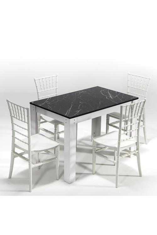 Mirage / Soho Mutfak Masa Takımı 4 Sandalye 1 Masa - Beyaz