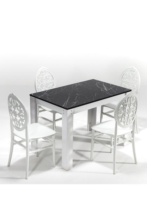 Mirage / Venüs Mutfak Masa Takımı 4 Sandalye 1 Masa - Beyaz