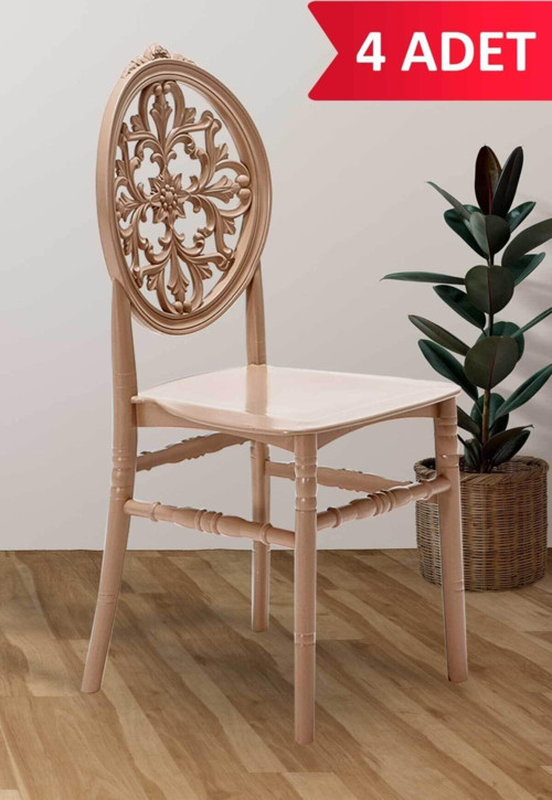 4 Adet Venüs Cappucino Sandalye / Balkon-Bahçe-Mutfak