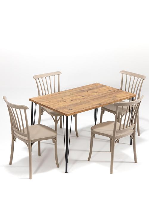 Nero / Violet Mutfak Masa Takımı - Cappucino