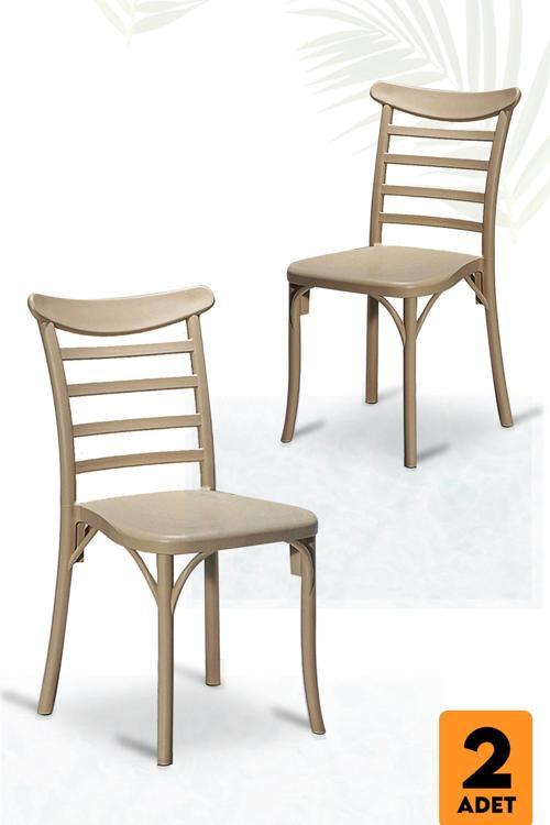 Home Efes 2 Adet Mutfak Balkon Bahçe Sandalye - Cappucino